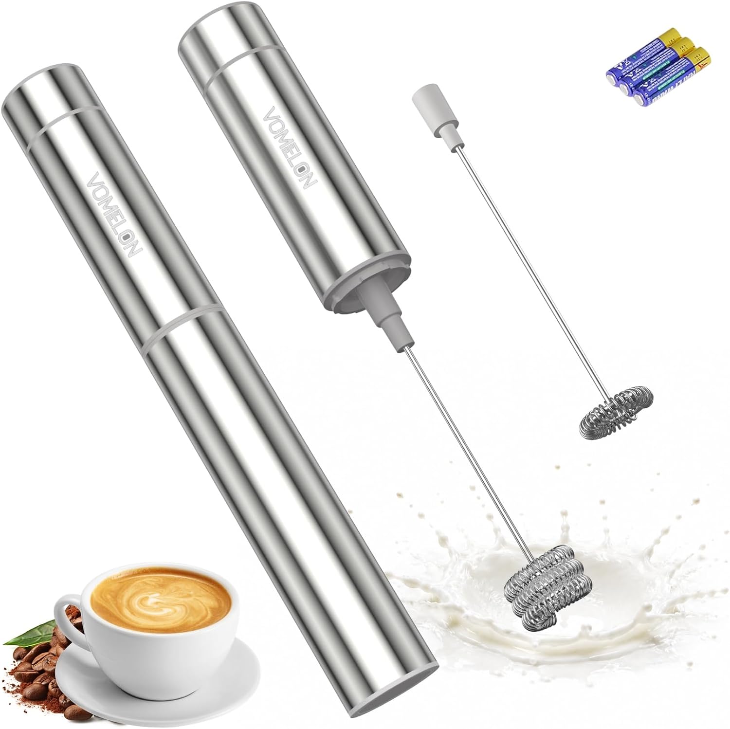 Milk Frother - Melkopschuimer Handheld, op batterijen werkende reis-koffieopschuimer