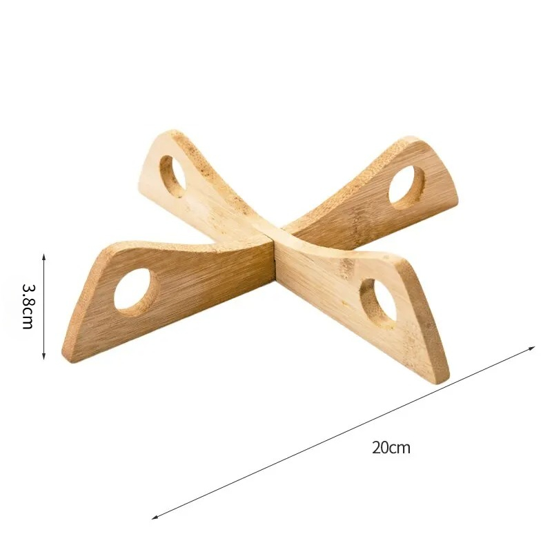 Kitchen Gadgets In Japan - Houten kruisvormige dienbladhouder, afneembare tafelmat, hittebestendige