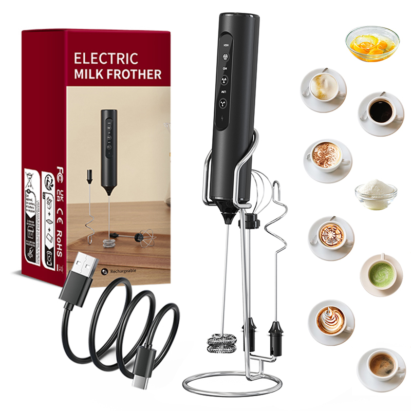 Milk Frother - 3-in-1 elektrische handmelkopschuimer 3 instelbare snelheden